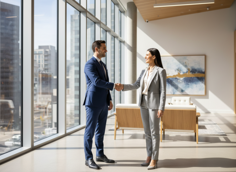 Business partners shaking hands